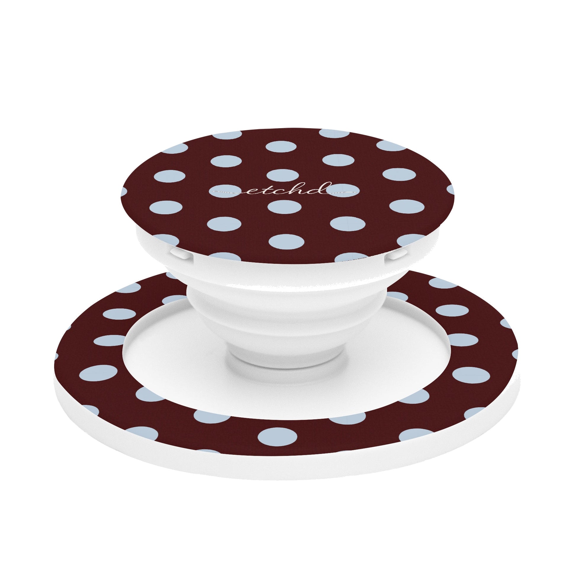 Cherry & Blue Polka Dot Phone Grip And Stand by etchd