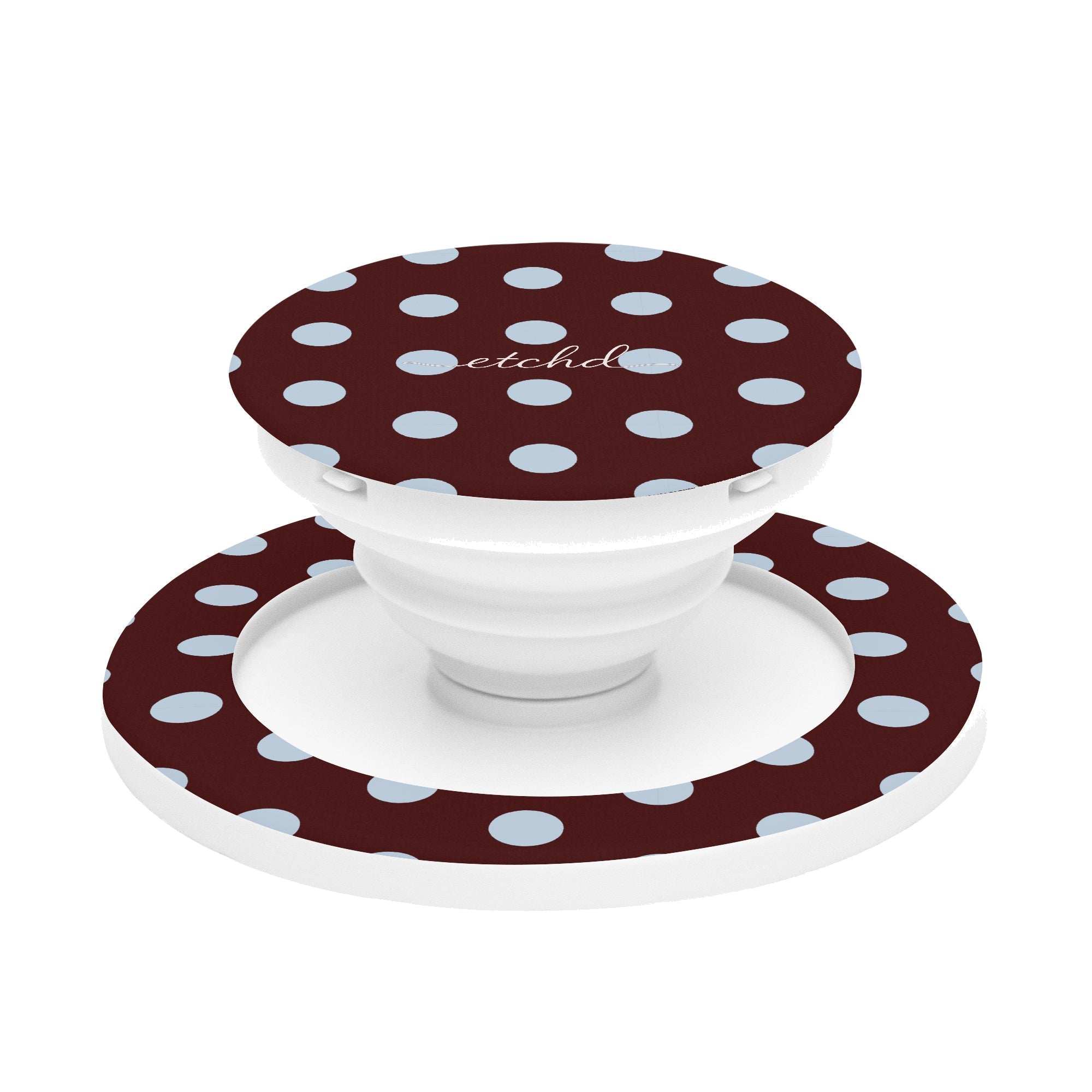 Cherry & Blue Polka Dot Phone Grip And Stand by etchd