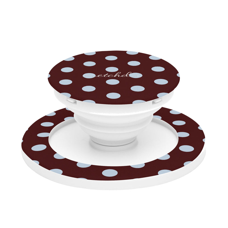 Cherry & Blue Polka Dot Handy-Halterung und Ständer-zoom-