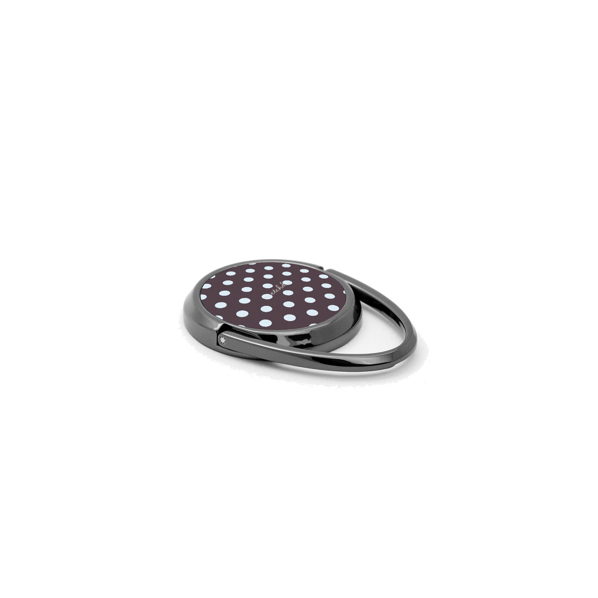 Blue And Plum Polka Dot Phone Ring Holder by etchd, view 2