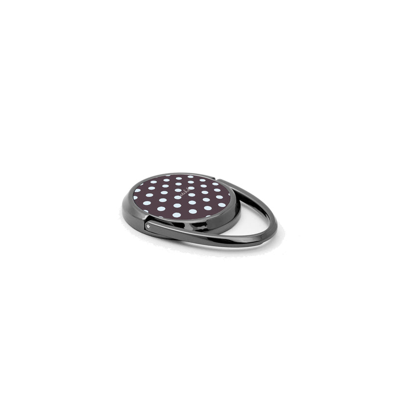 Blue And Plum Polka Dot Phone Ring Holder-zoom-