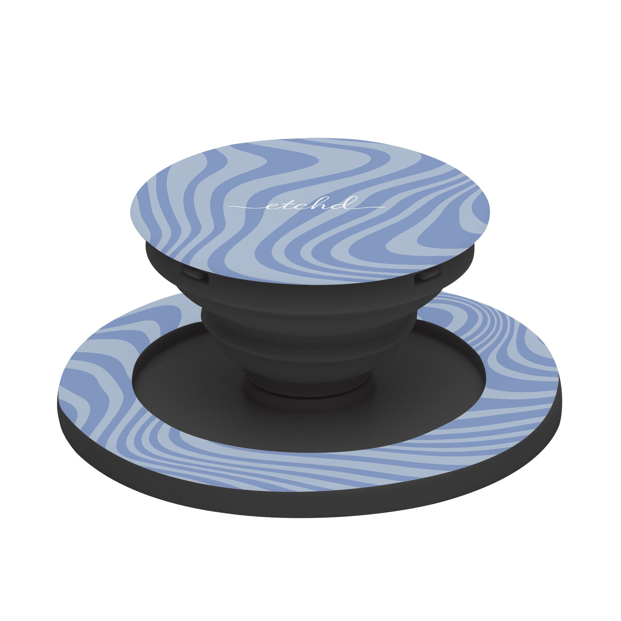 Blue Curved Lines Phone Grip And Stand by etchd, view 6