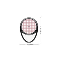 Pink & White Gingham Anillo soporte para móvil de etchd, vista 3