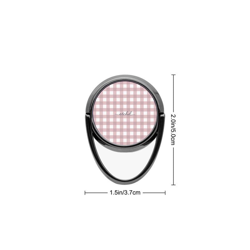 Pink & White Gingham Anillo soporte para móvil-zoom-