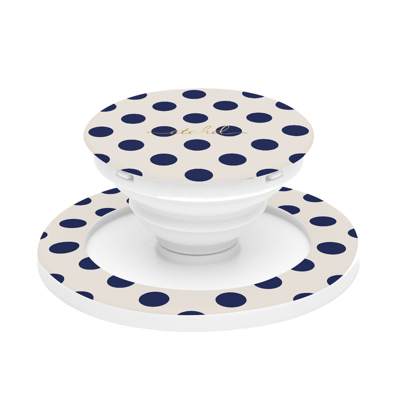 Navy & Cream Polka Dot Anneau de Maintien et Support-zoom-