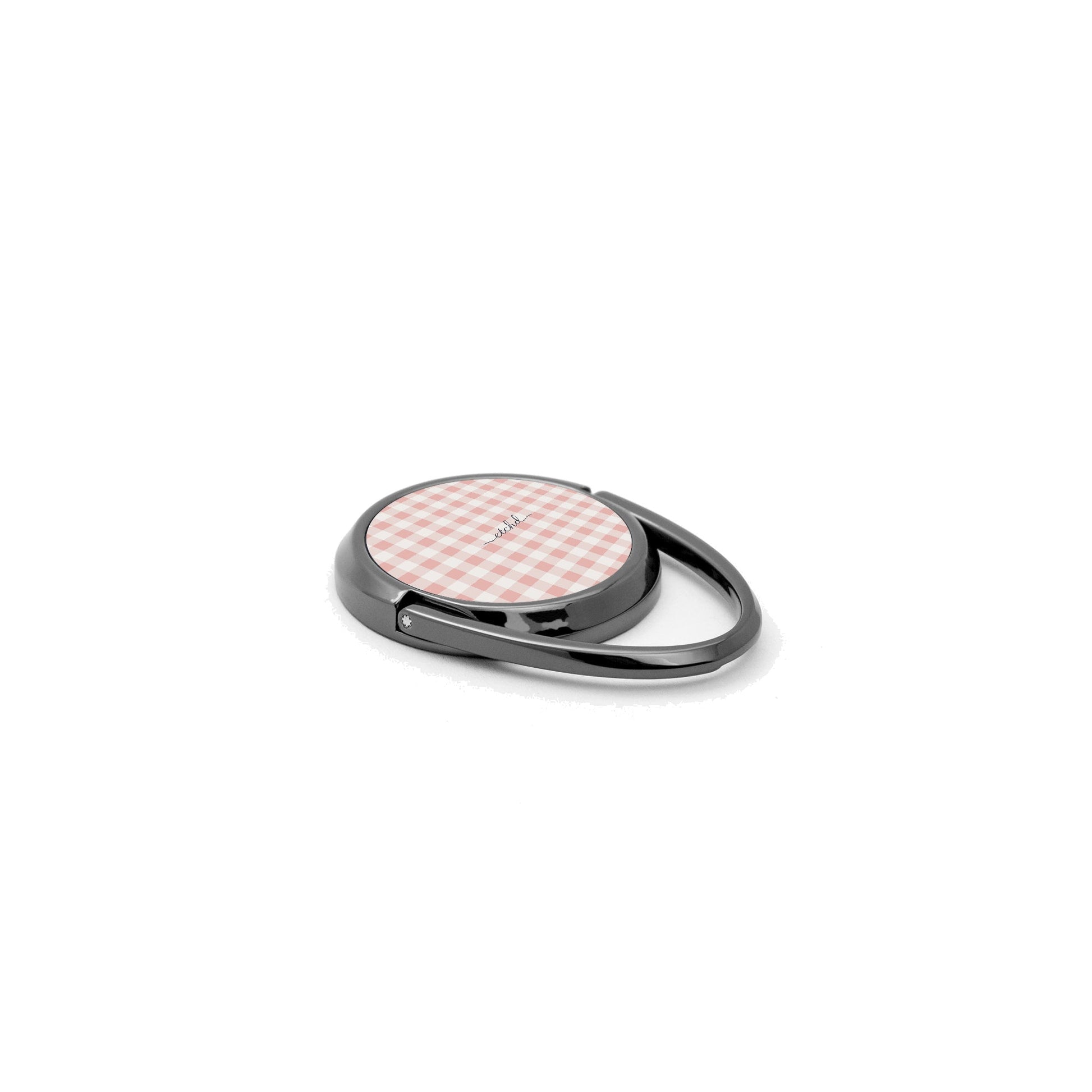 Blush & White Gingham Phone Ring Holder by etchd, view 2