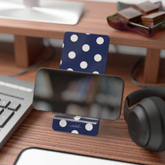 Cream & Navy Polka Dot Phone Stand by etchd, view 4