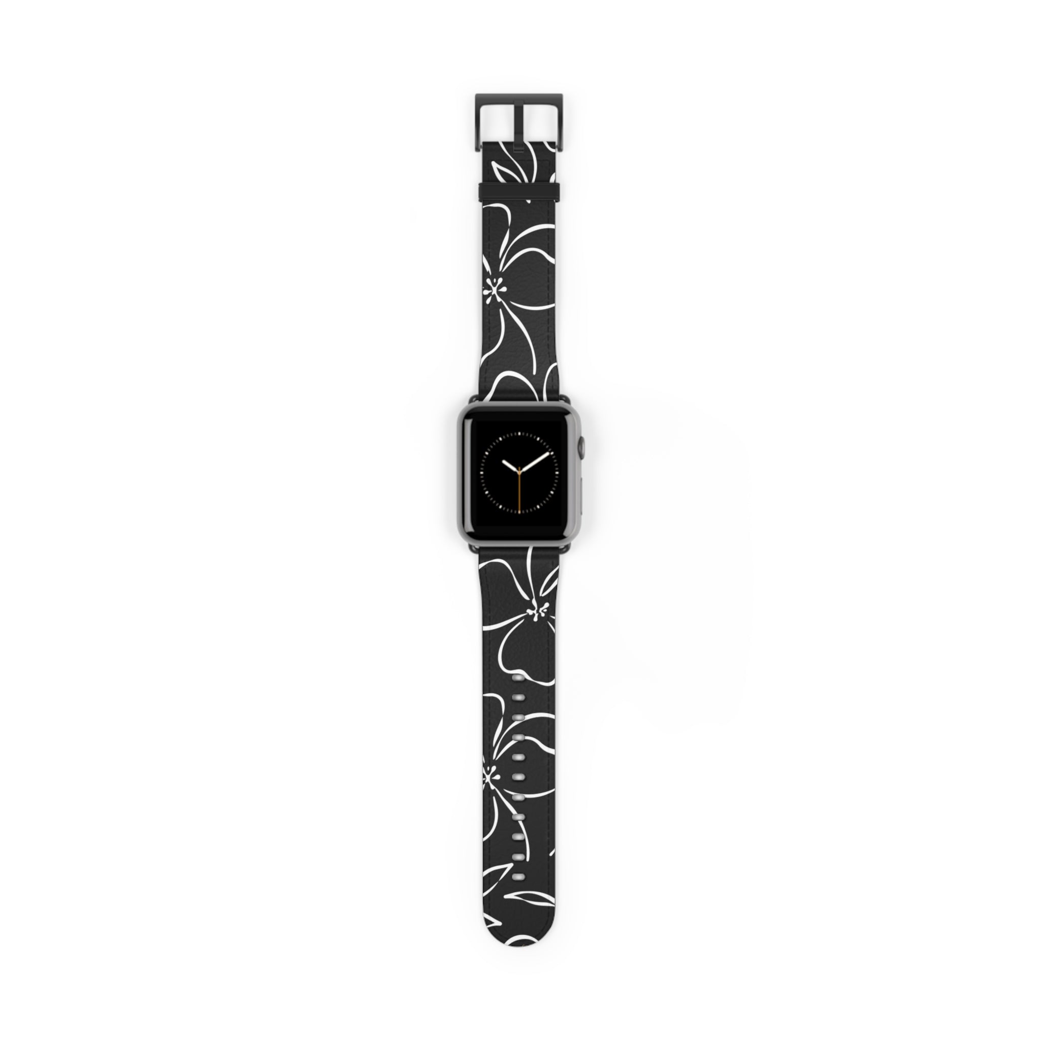 Black & White Floral Cinturino per smartwatch di etchd, vista 2