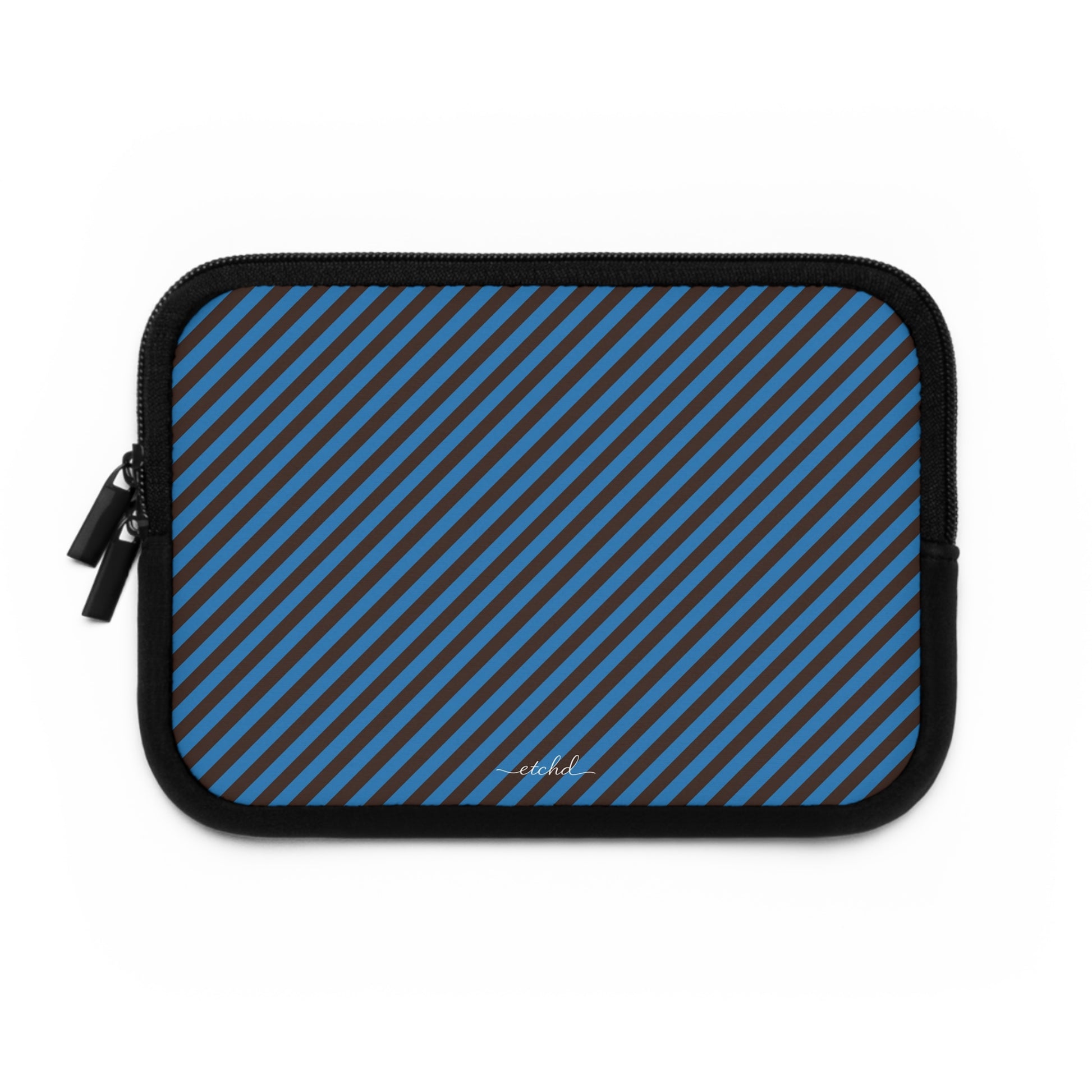 Espresso And Cerulean Diagonal Laptop Sleeve by etchd, view 2