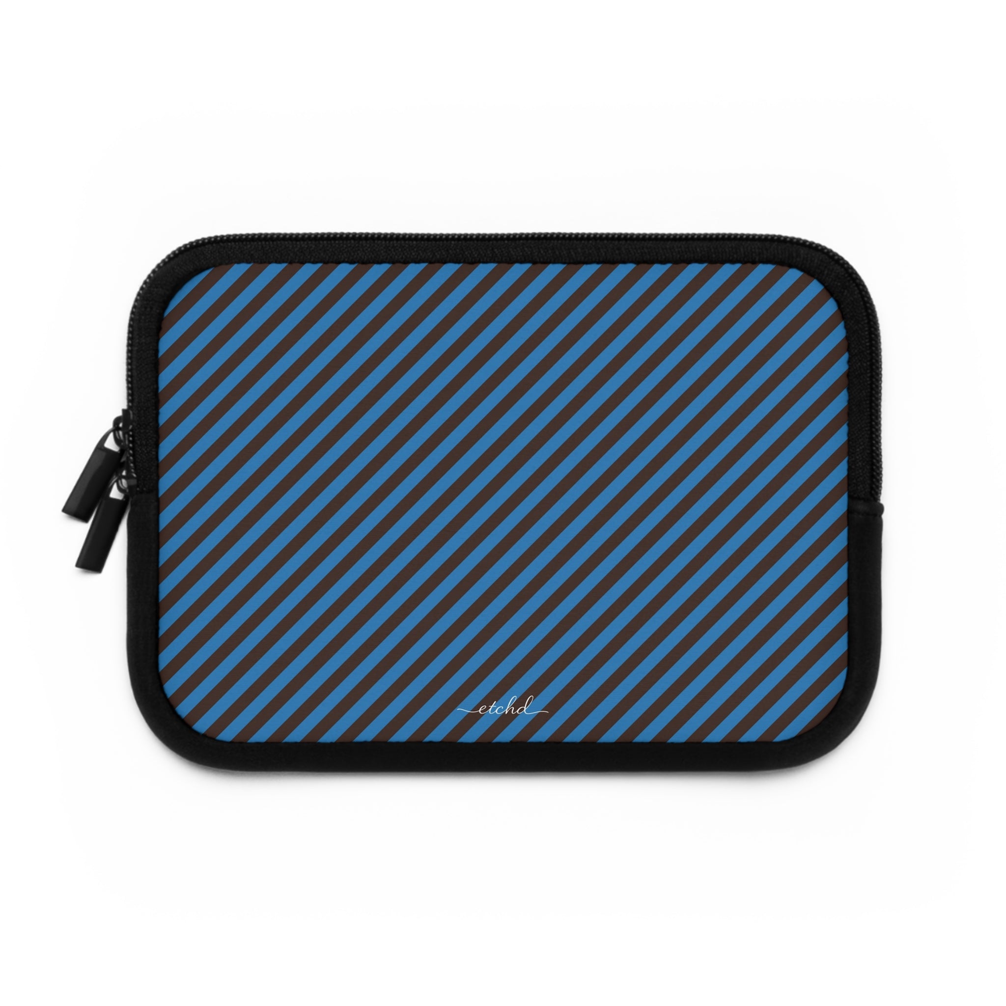 Espresso And Cerulean Diagonal Laptop Sleeve by etchd, view 2