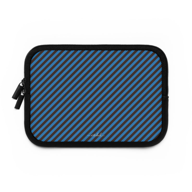 Espresso And Cerulean Diagonal Laptop Sleeve by etchd, view 2