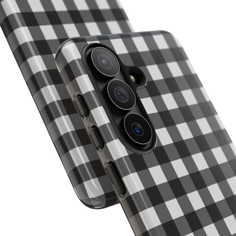 Black & White Gingham Phone Case by etchd, view 209