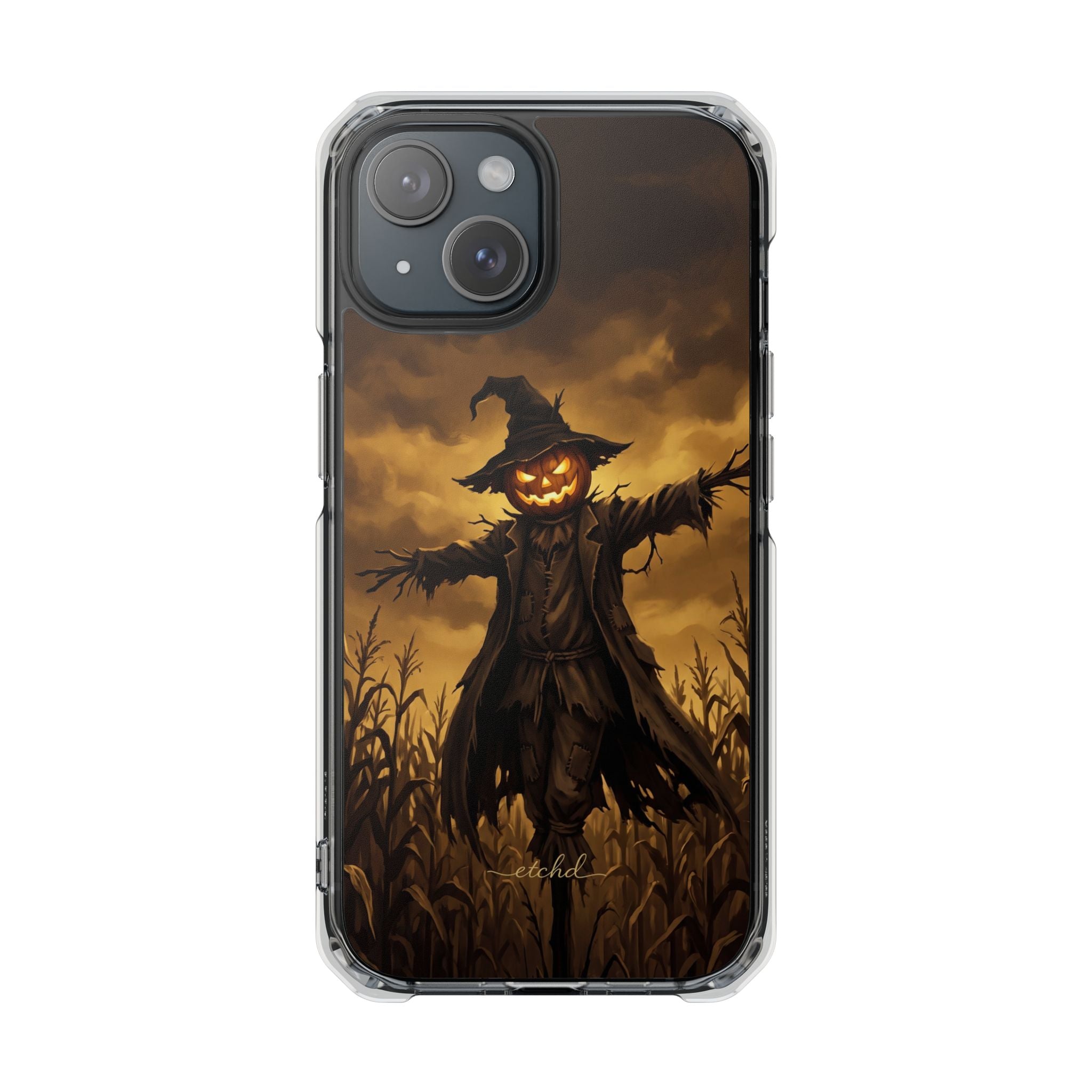 Scarecrow Night Clear Magnetic Phone Case by etchd, view 2