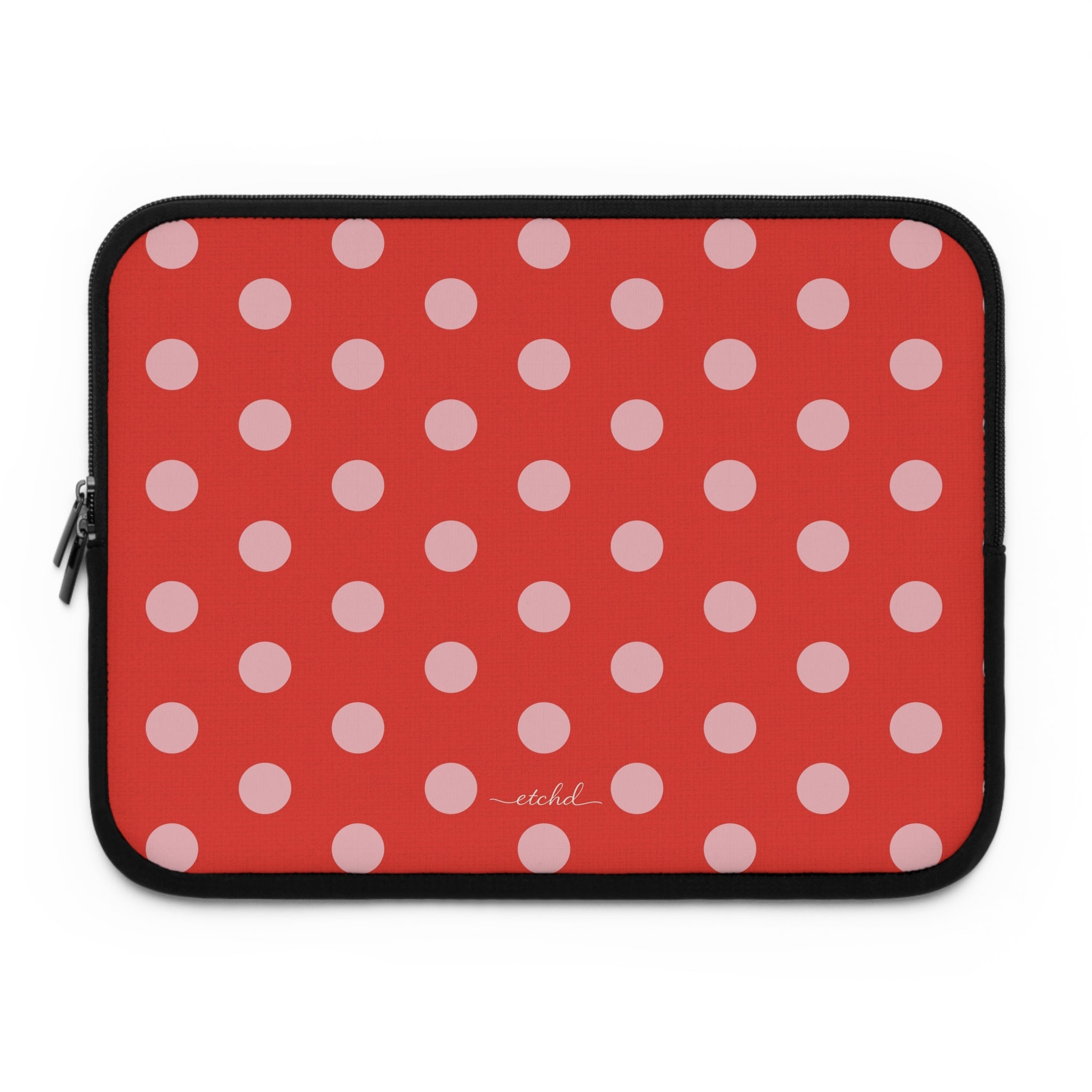 Blush And Poppy Polka Dot Housse ordinateur par etchd