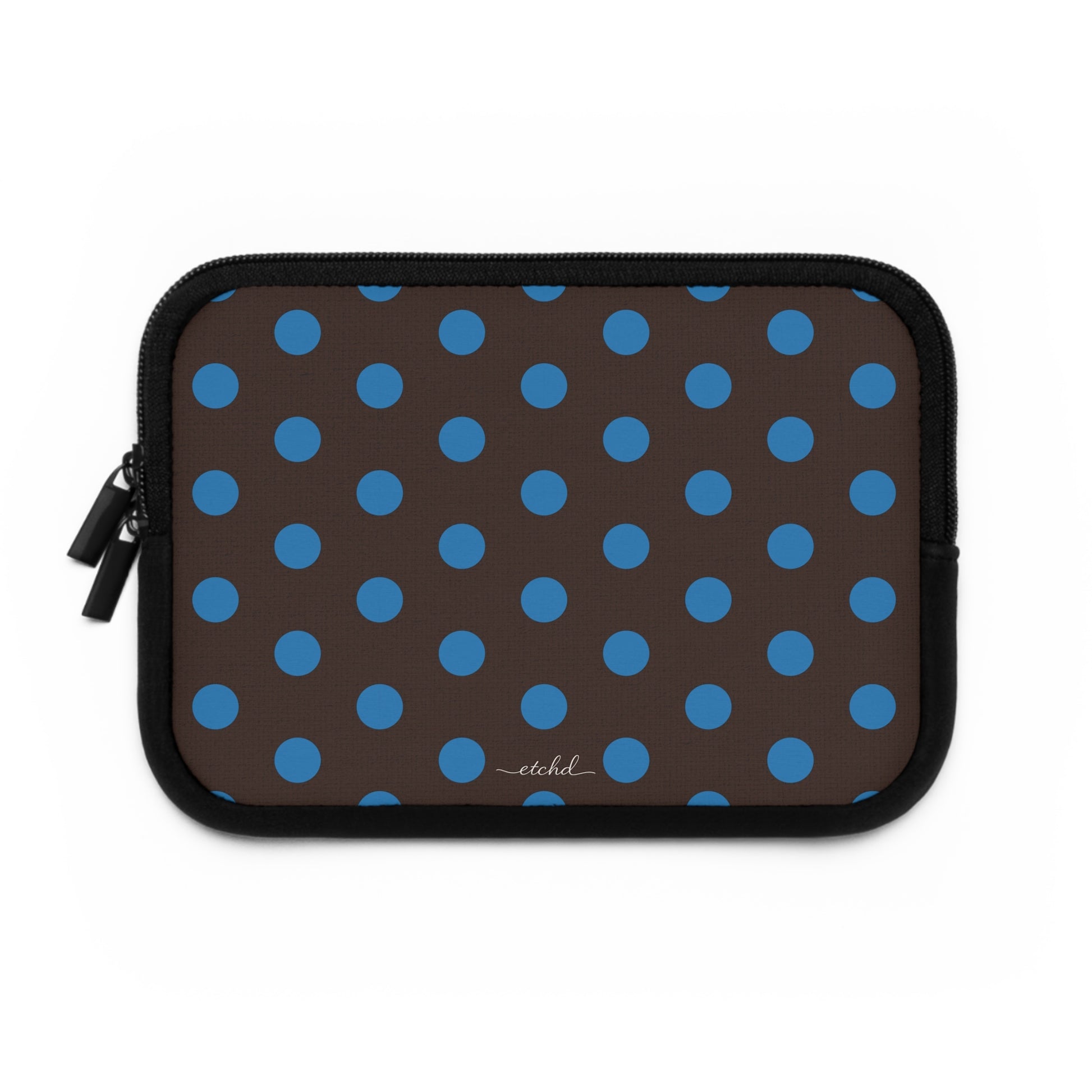 Cerulean & Espresso Polka Dot Custodia per laptop di etchd, vista 2