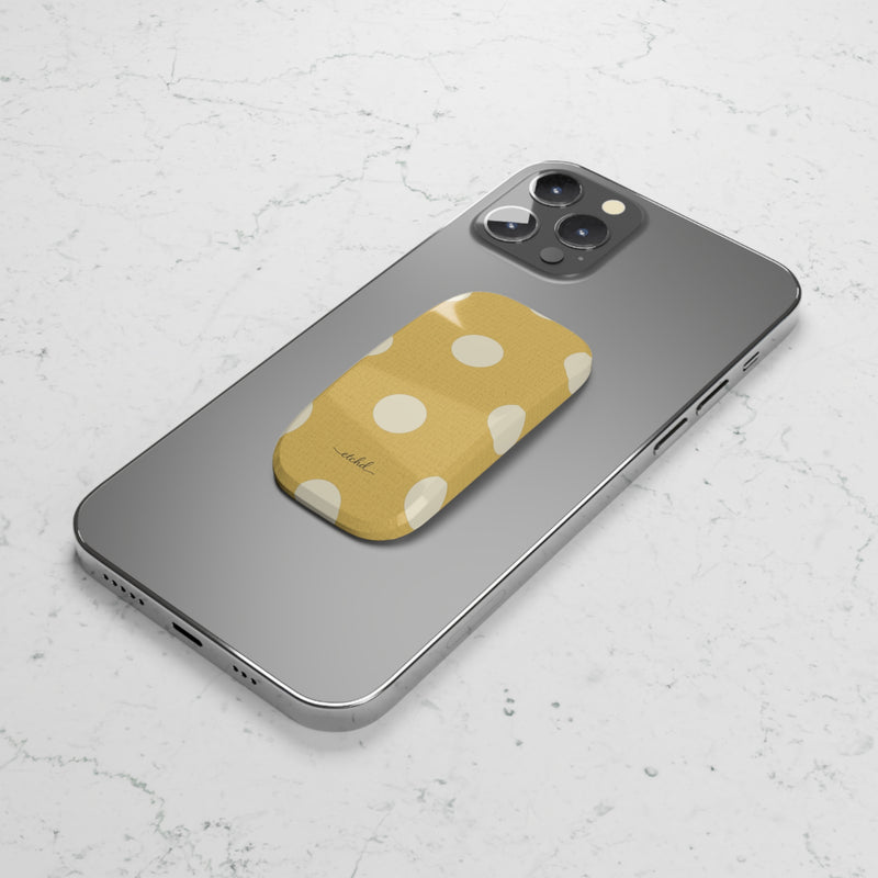 Cream & Butter Polka Dot Click-On Phone Grip by etchd, view 5