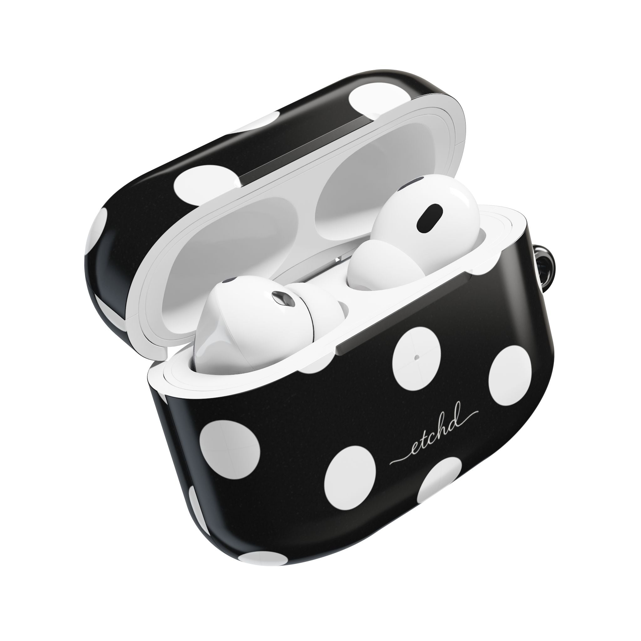White & Black Polka Dot AirPod Case by etchd, view 9