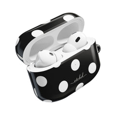 White & Black Polka Dot AirPod Case by etchd, view 9