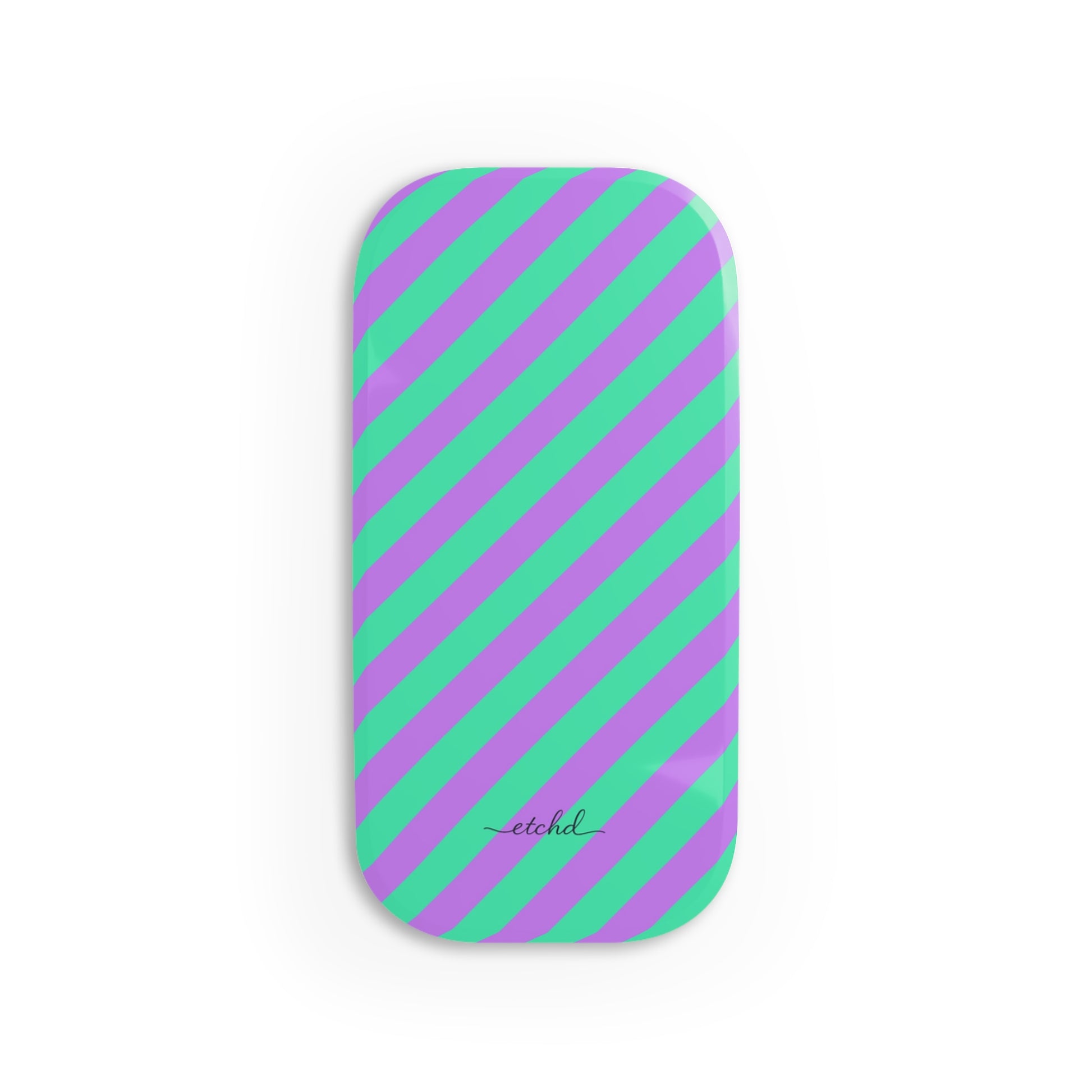Lilac And Hypermint Diagonal Click-On Phone Grip by etchd