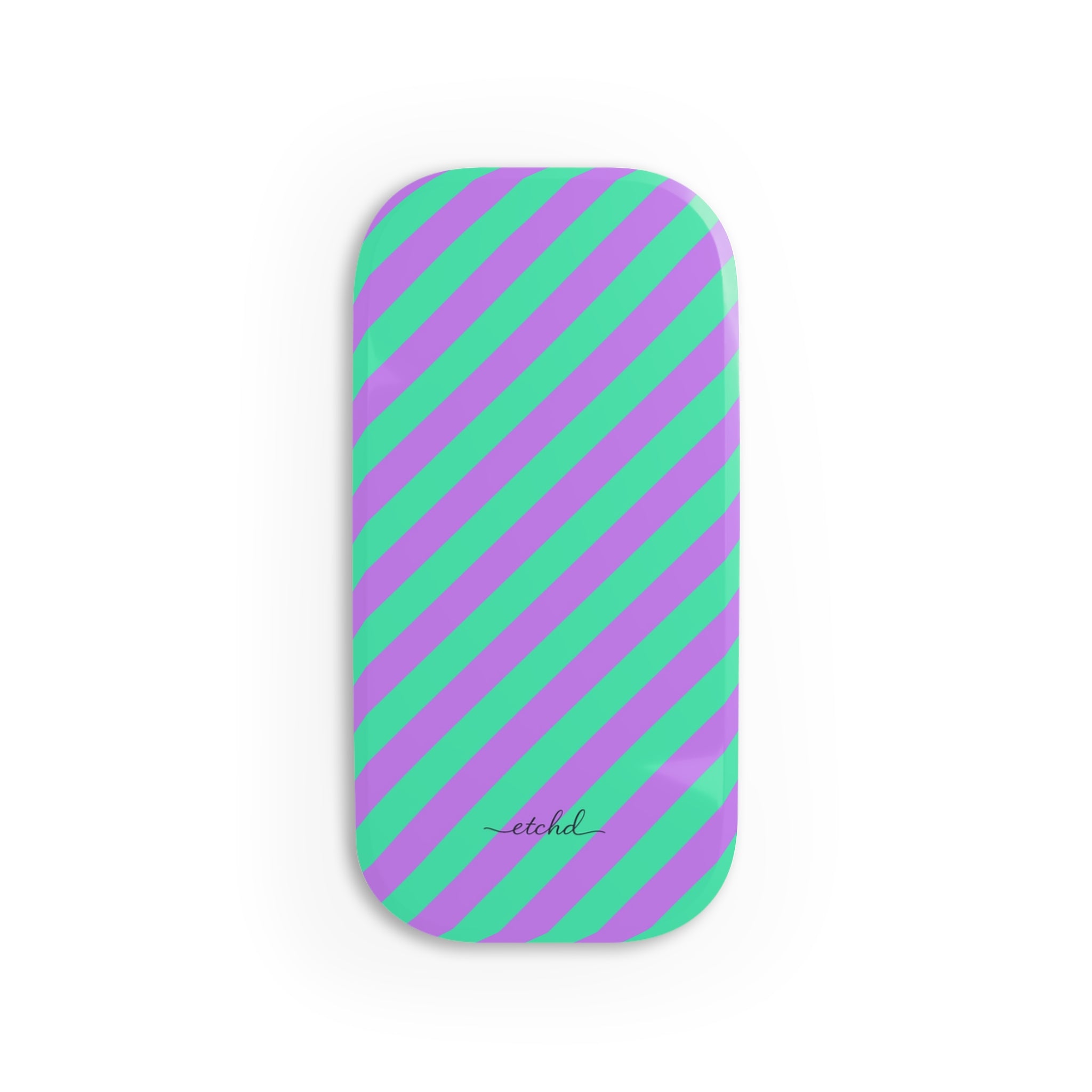 Lilac And Hypermint Diagonal Click-On Phone Grip by etchd