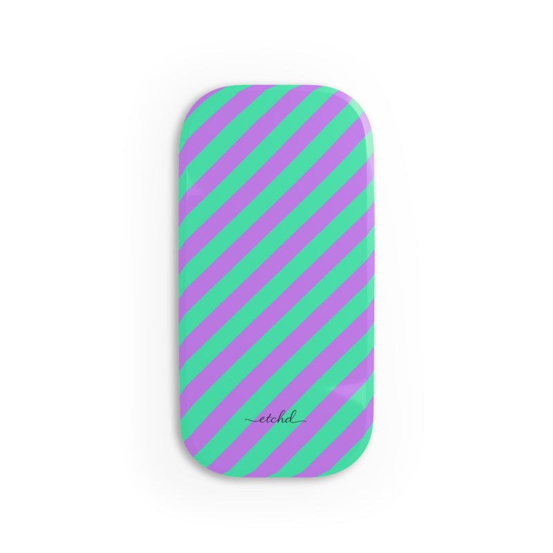 Lilac And Hypermint Diagonal Click-On Phone Grip by etchd