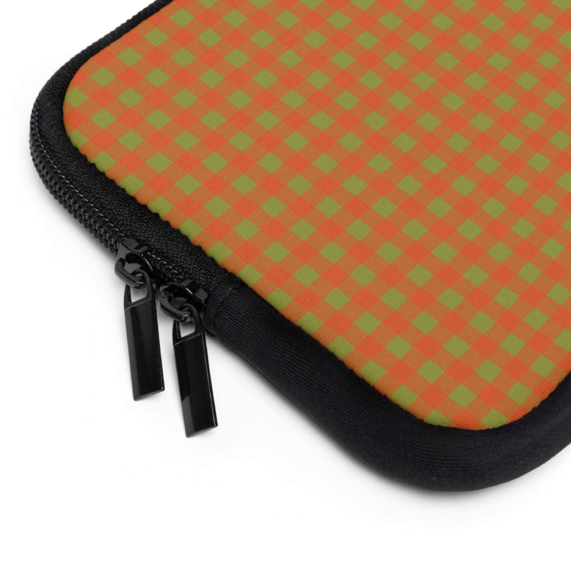 Persimmon & Wasabi Gingham Laptop Sleeve by etchd, view 12