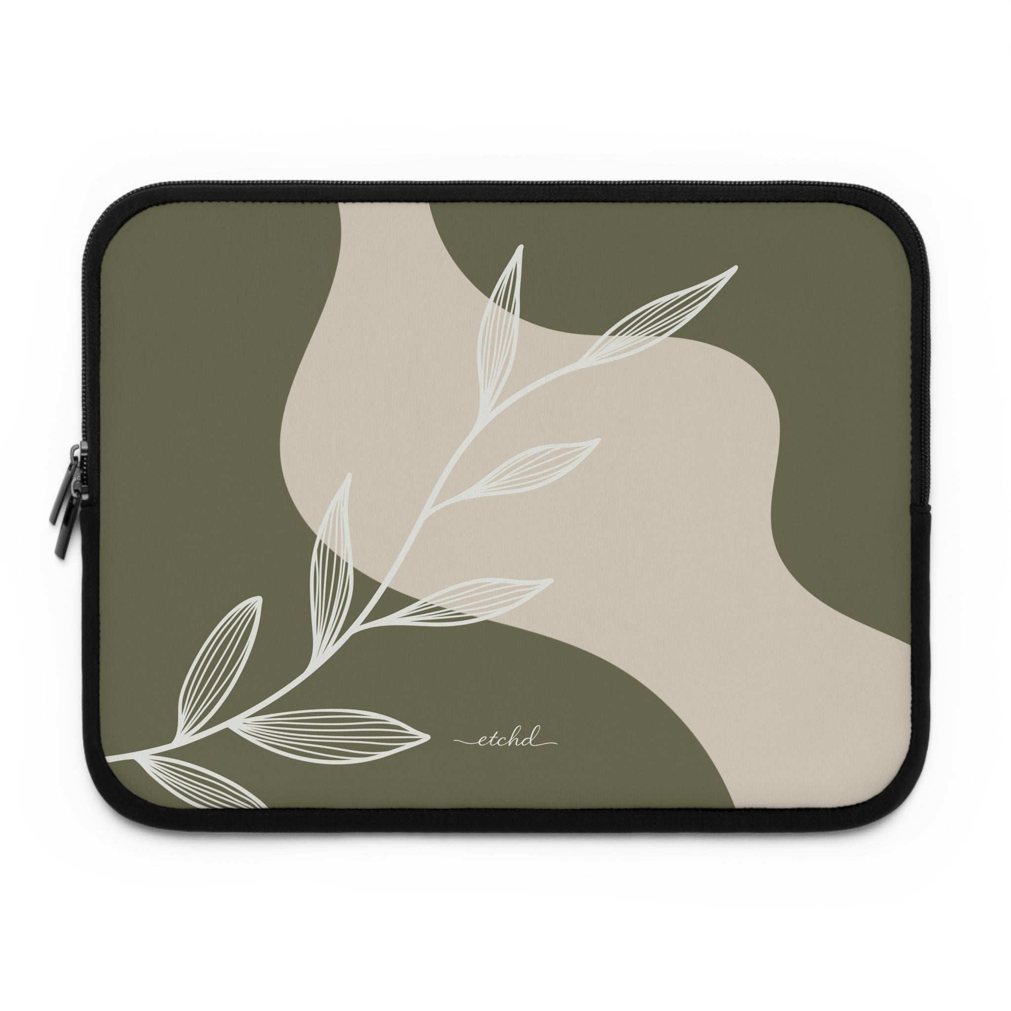 Olive Leaf Laptop Sleeve – designer laptop sleeve by etchd