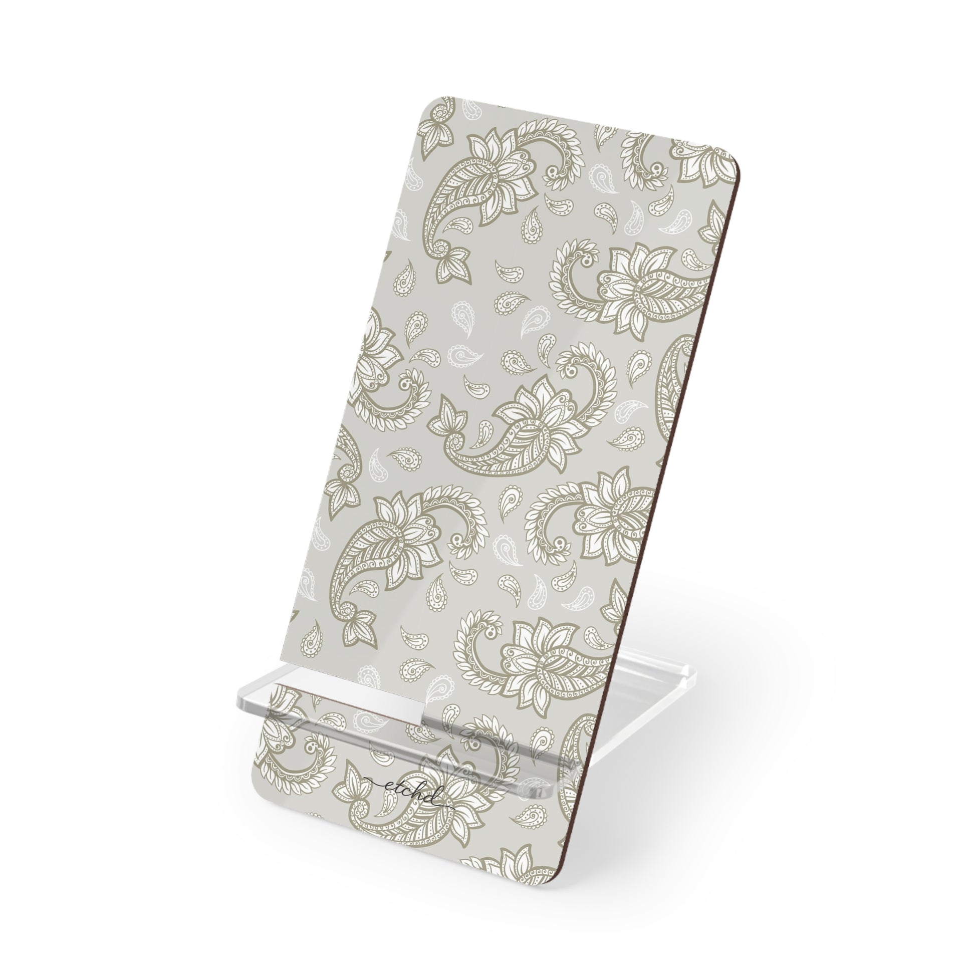 Beige Paisley Phone Stand by etchd