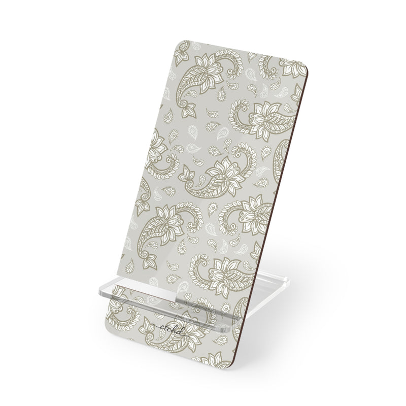 Beige Paisley Phone Stand by etchd