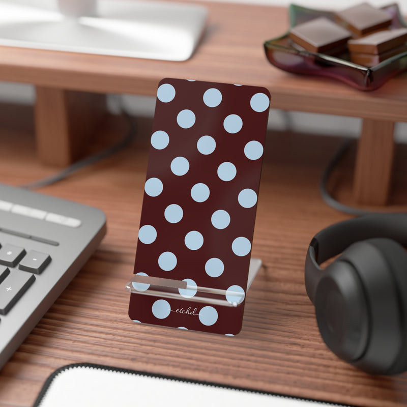 Cherry & Blue Polka Dot Handyständer-zoom-