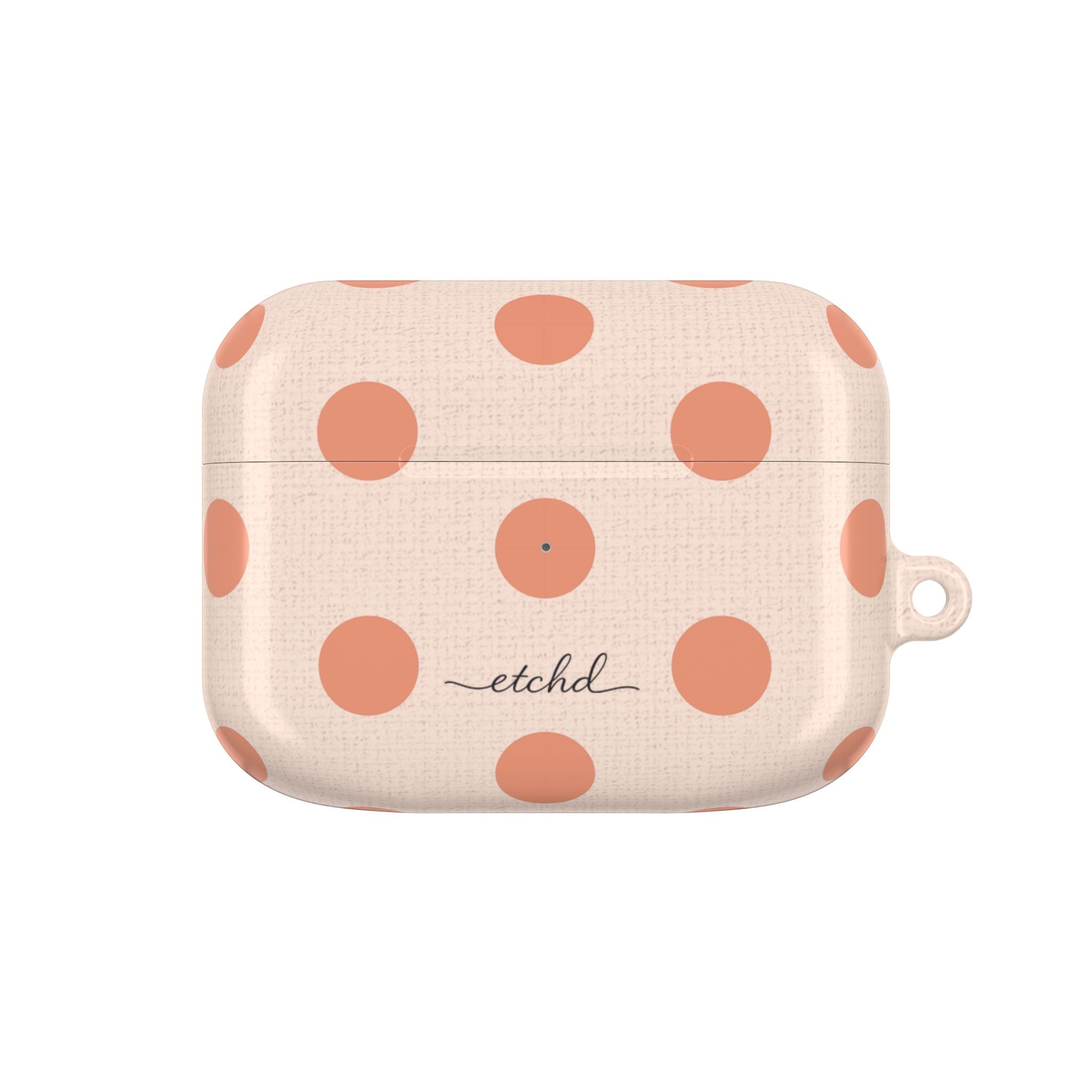 Coral & Cream Polka Dot AirPod Case by etchd