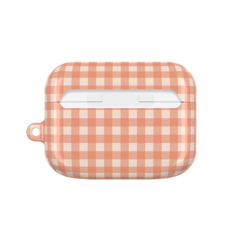 Coral & Cream Gingham AirPod Case by etchd, view 7