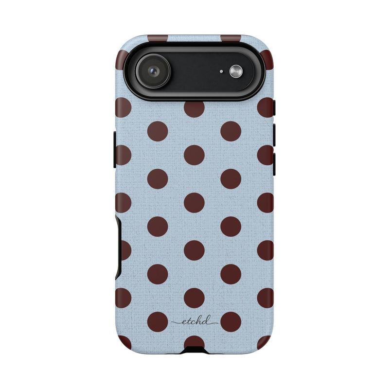 Blue & Cherry Polka Dot Phone Case-zoom-