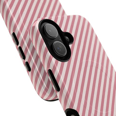 Blush & Cream Striped Diagonal Magnetic Phone Case by etchd, view 87