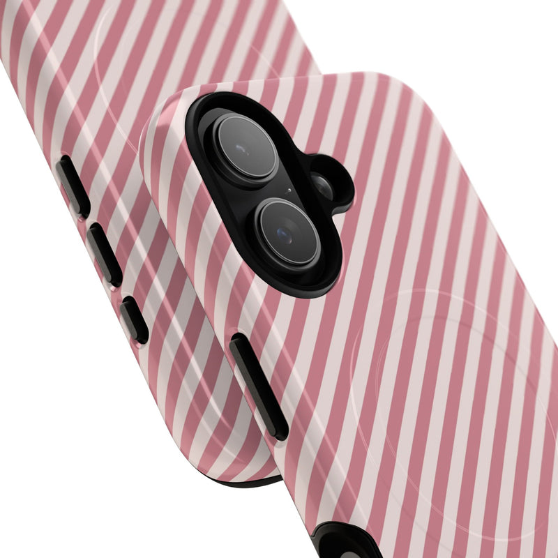 Blush & Cream Striped Diagonal Magnetic Phone Case by etchd, view 87