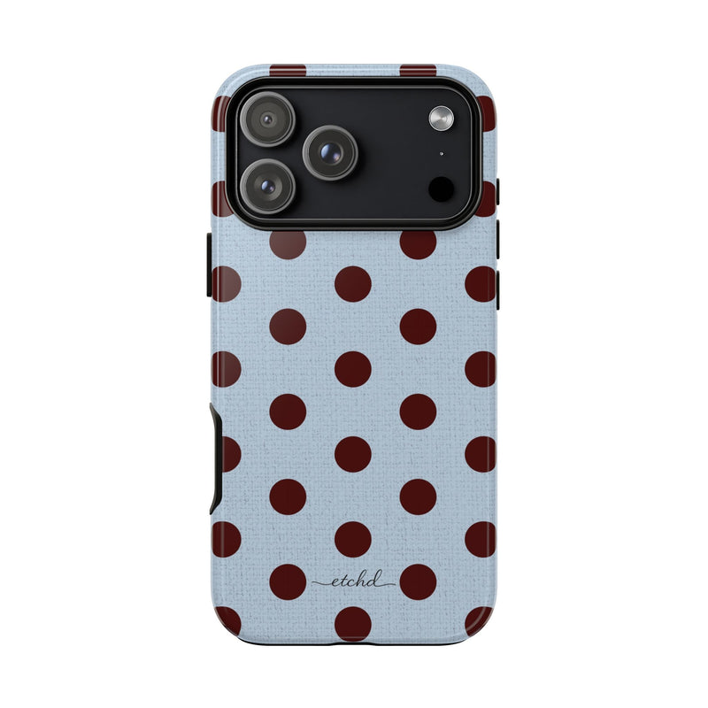 Blue & Cherry Polka Dot Phone Case-zoom-