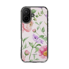 Peony Bloom Clear Magnetic Phone Case by etchd, view 13