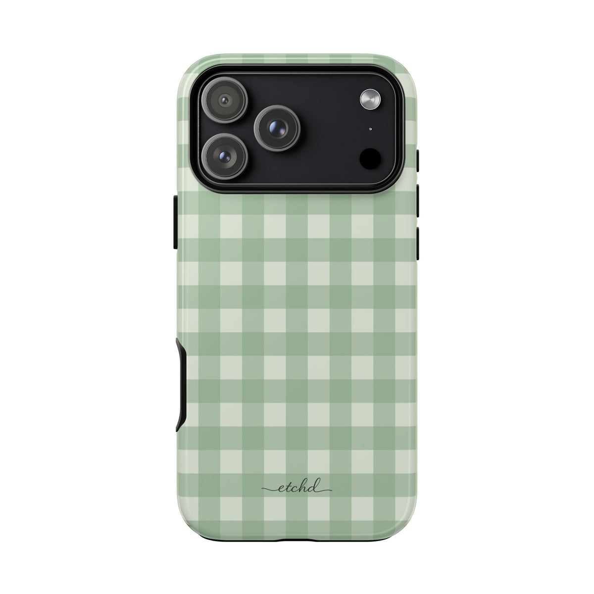 Sage & Cream Gingham Phone Case by etchd, view 59