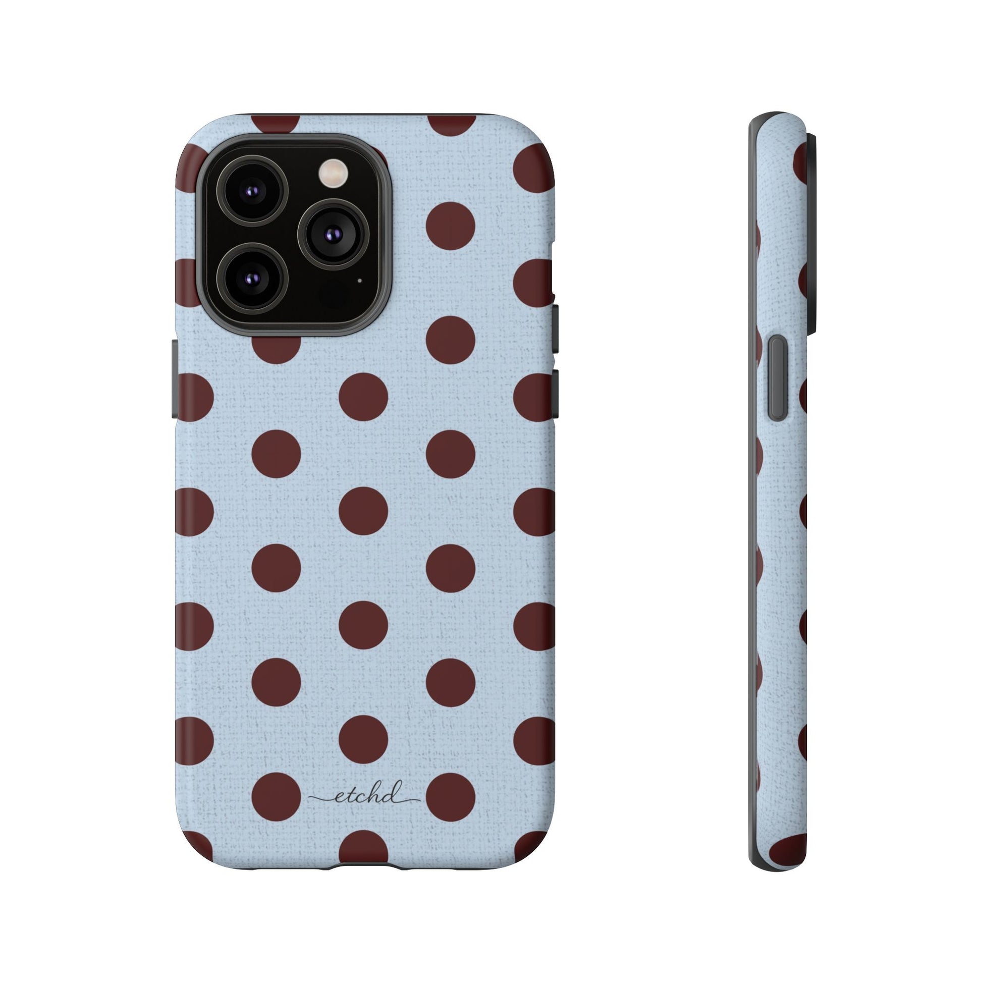 Blue & Cherry Polka Dot Phone Case by etchd, view 9