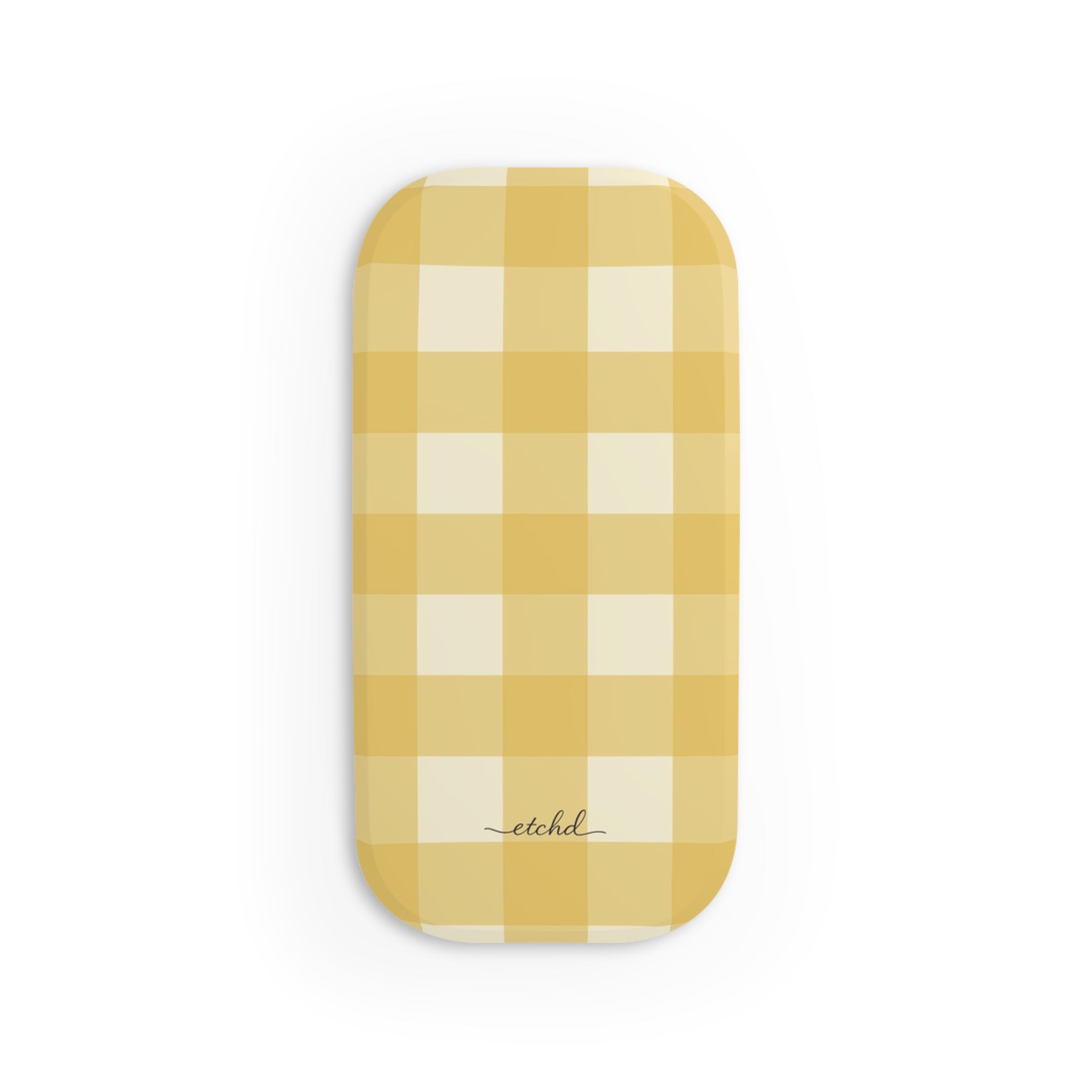 Butter & Cream Gingham Click-On Phone Grip by etchd, view 2