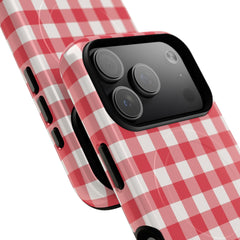 Cherry & White Gingham Magnetic Phone Case by etchd, view 100