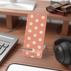 Cream & Coral Polka Dot Phone Stand by etchd, view 3