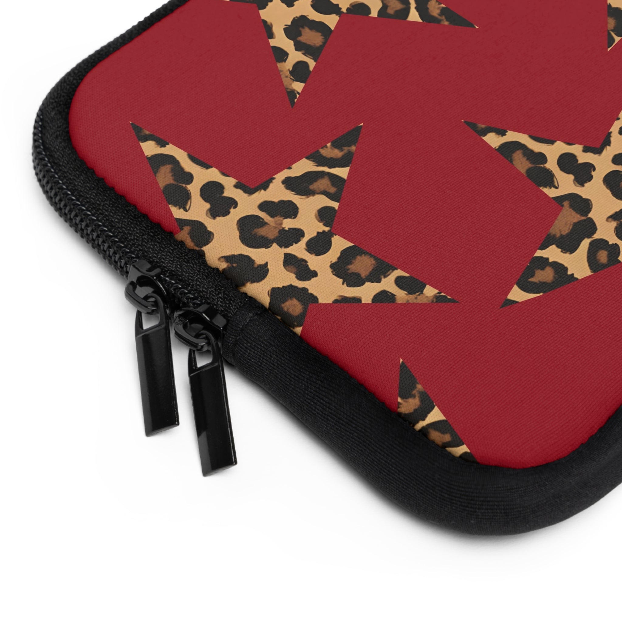 Red & Leopard Stars Laptop Sleeve by etchd, view 12