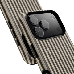 Cream & Brown Striped Magnetic Phone Case by etchd, view 100