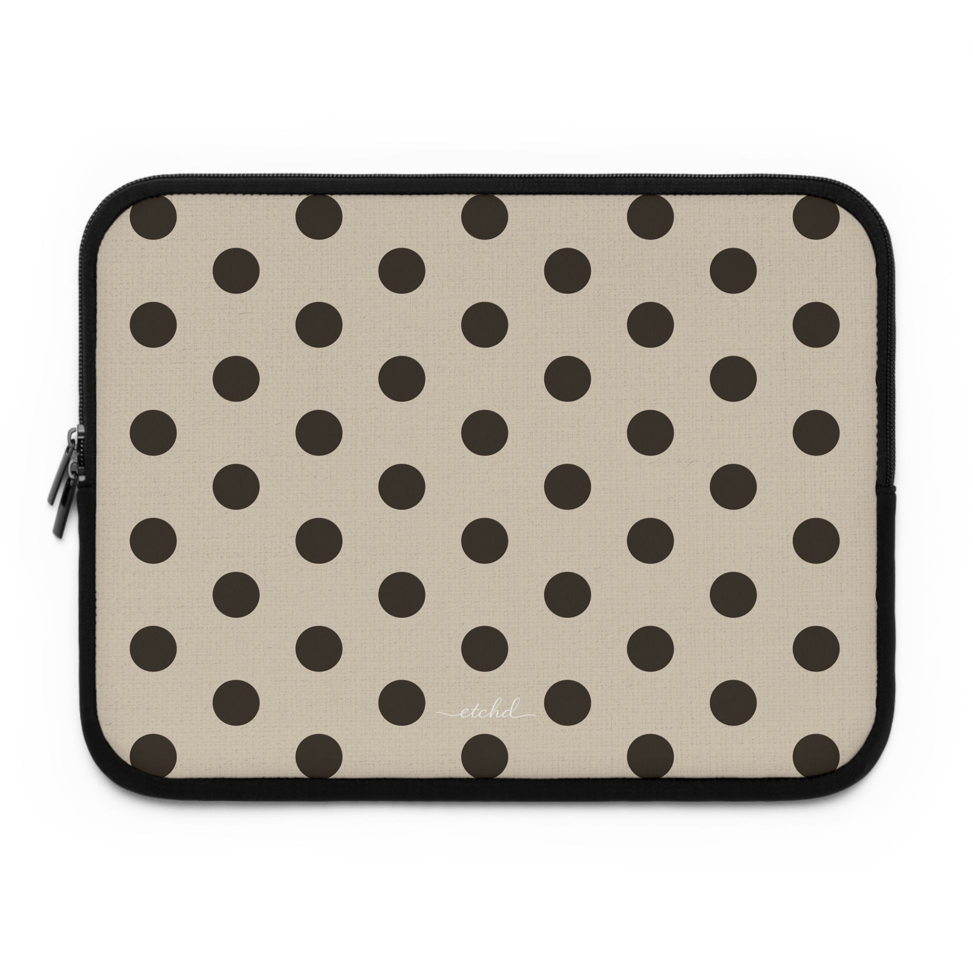 Brown Polka Dot Laptop Sleeve by etchd