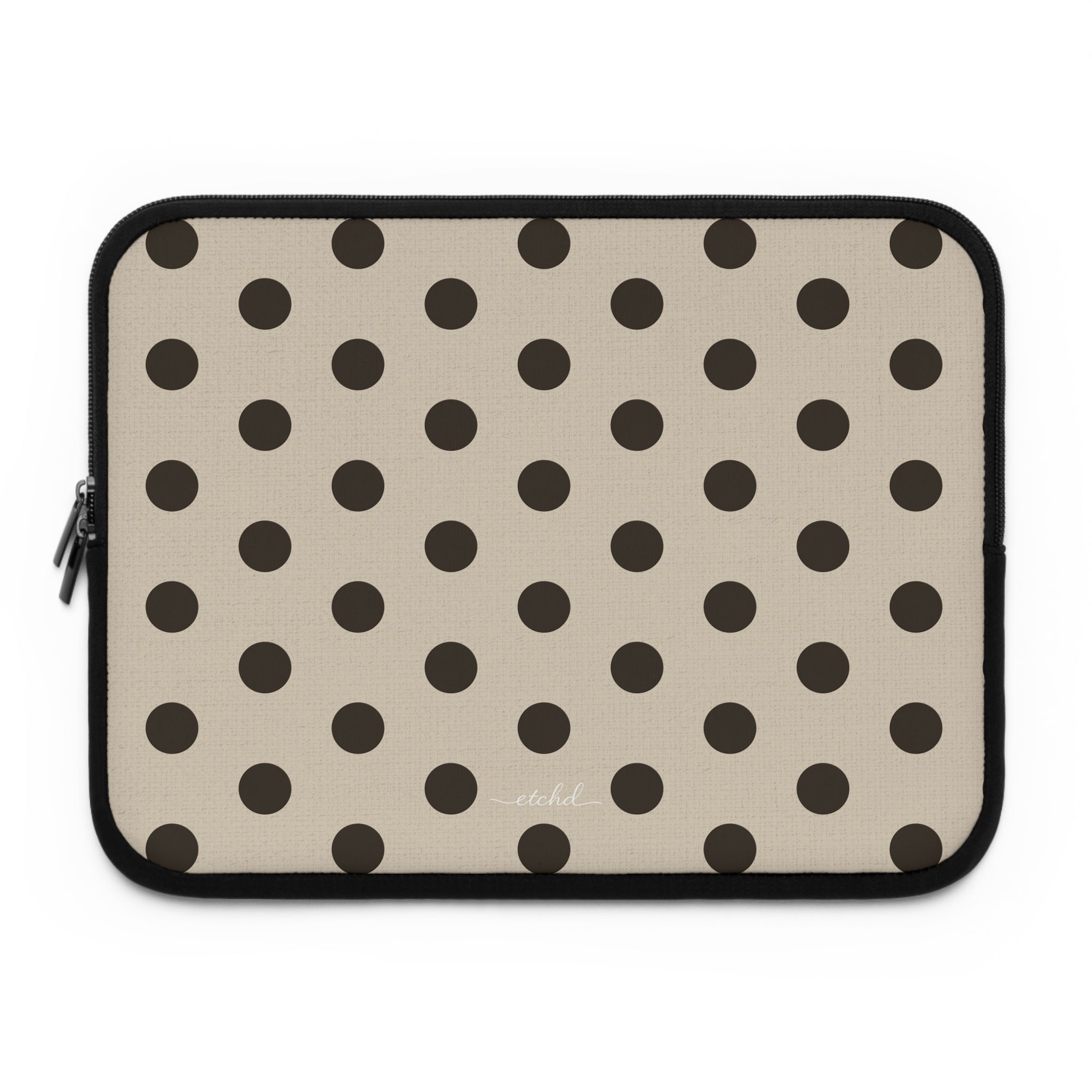 Brown Polka Dot Laptop Sleeve – designer laptop sleeve by etchd