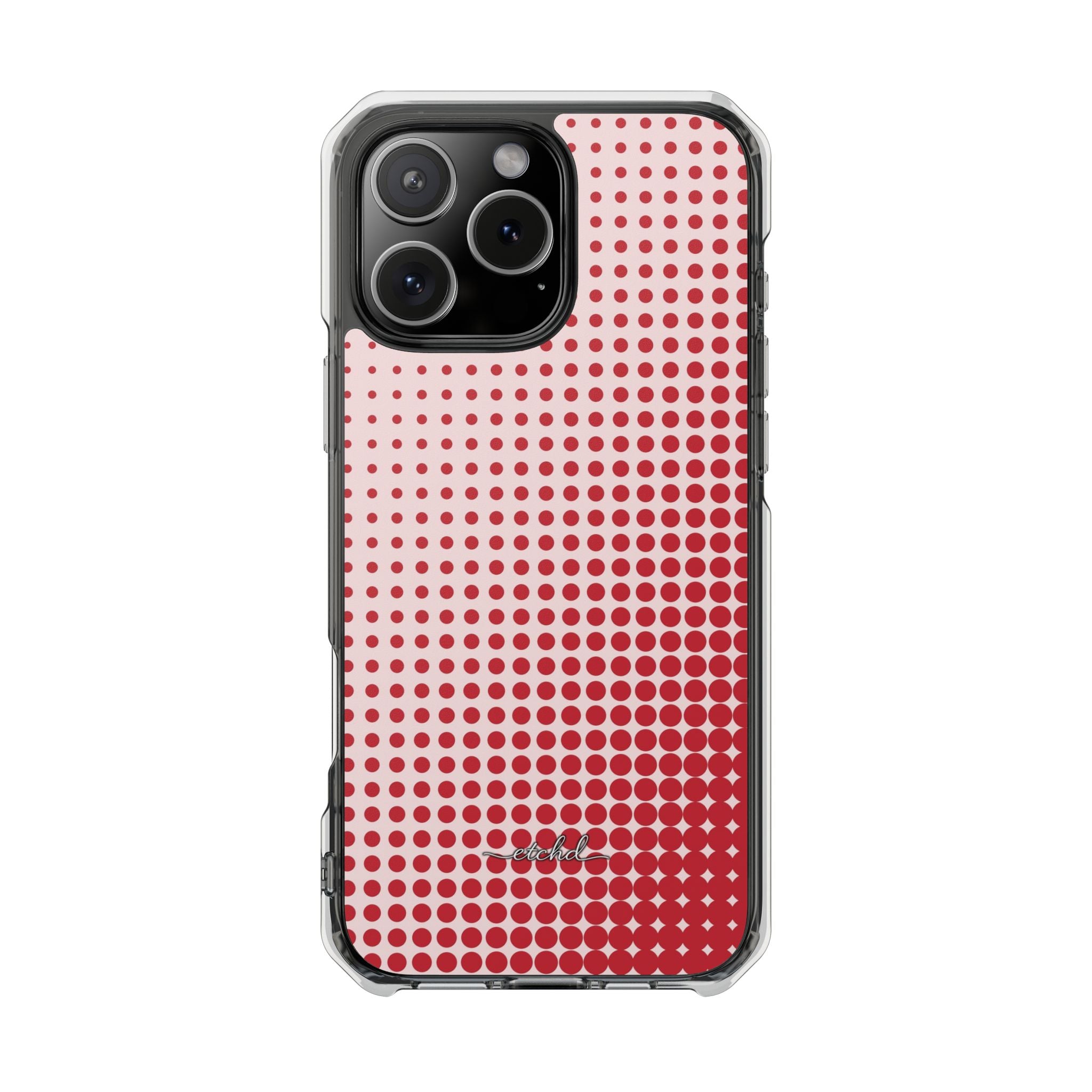 Cherry Halftone Transparente Magnet-Handyhülle