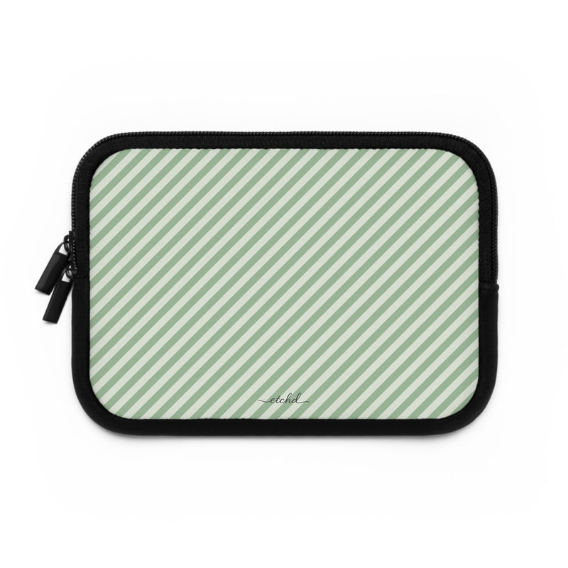 Sage & Cream Striped Diagonal Custodia per laptop di etchd, vista 2