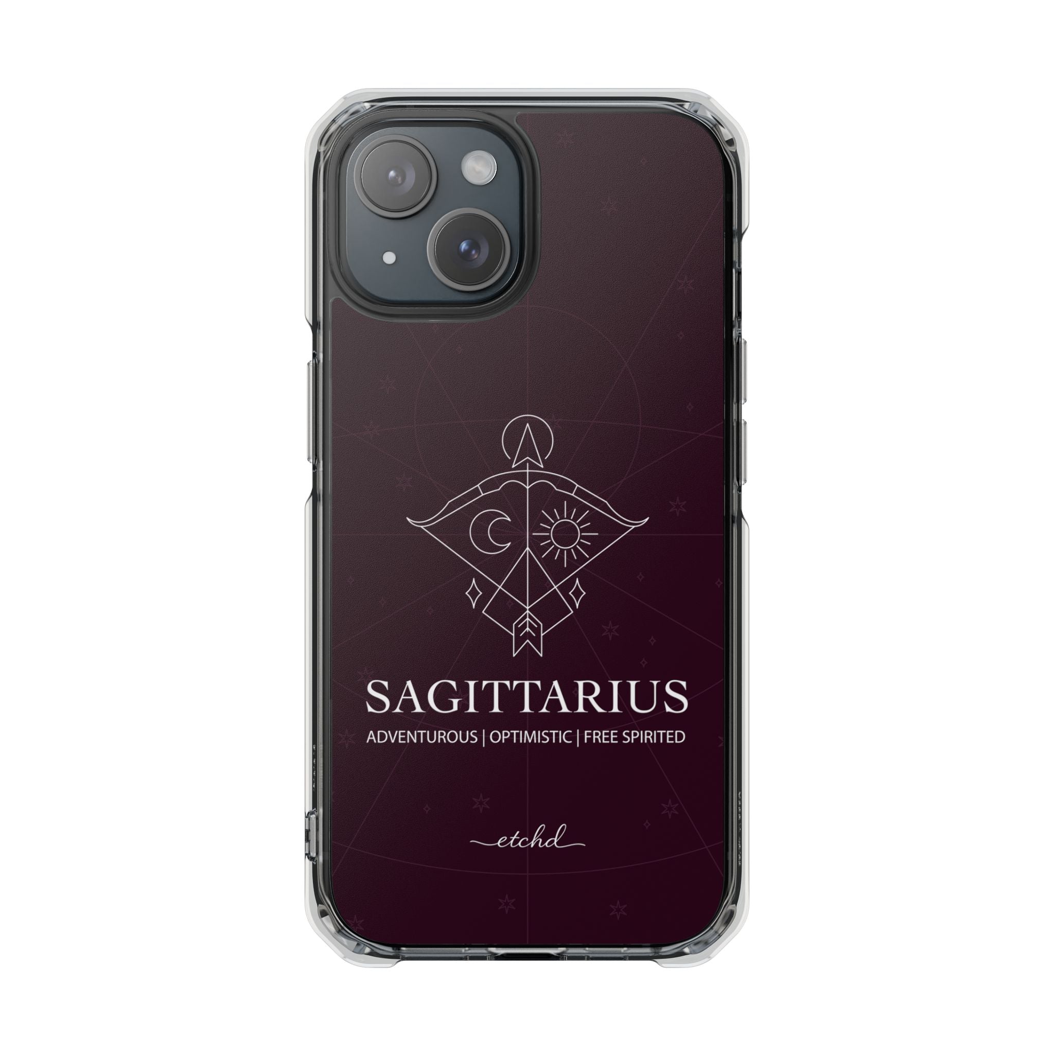 Sagittarius Clear Magnetic Phone Case by etchd, view 2