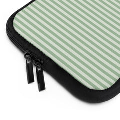 Sage & Cream Striped Laptop Sleeve by etchd, view 12